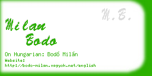 milan bodo business card