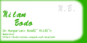 milan bodo business card